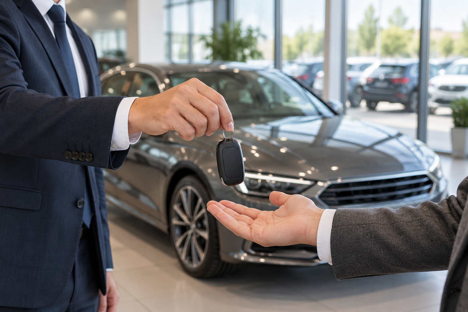 Predaja ključeva automobila korisniku operativnog lizinga u salonu.